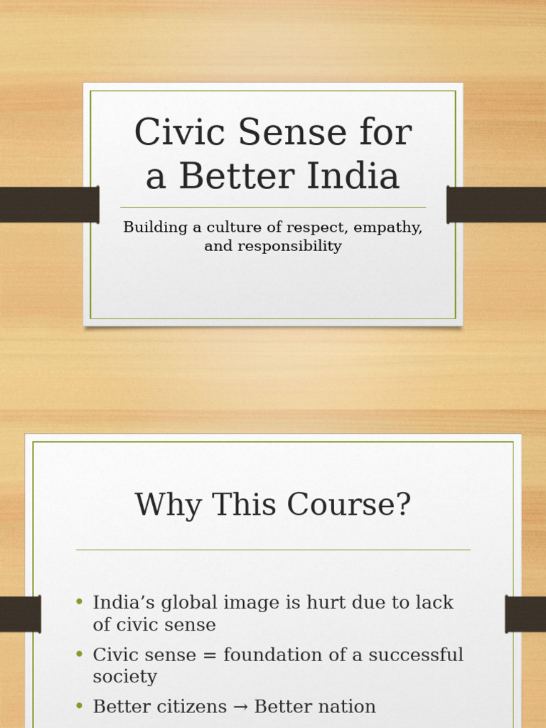 Civic Sense For A Better India | PDF