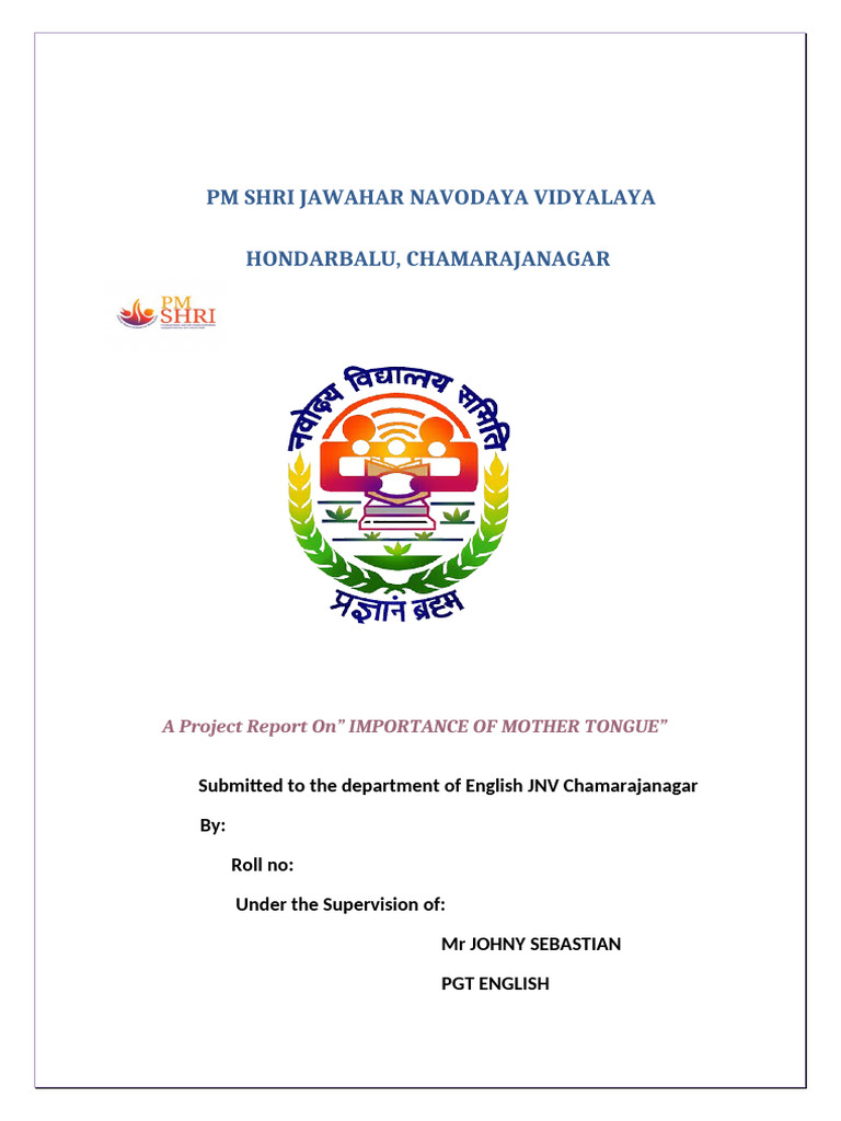 Importance of Mother Tongue Project | PDF