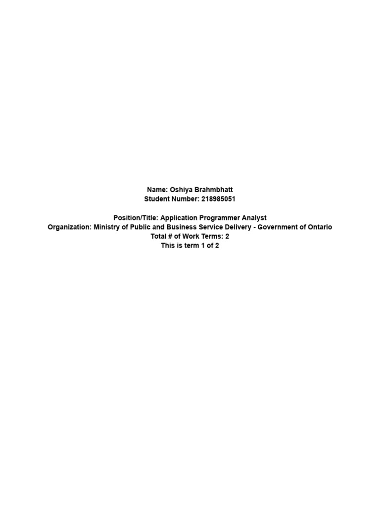Work Term Report Final t1 | PDF | Cognition