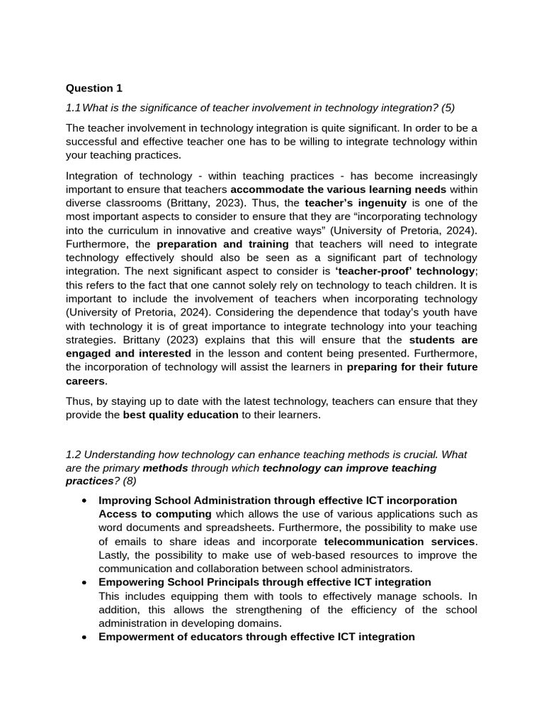 Teacher Roles in Technology Integration | PDF | Educational Technology ...
