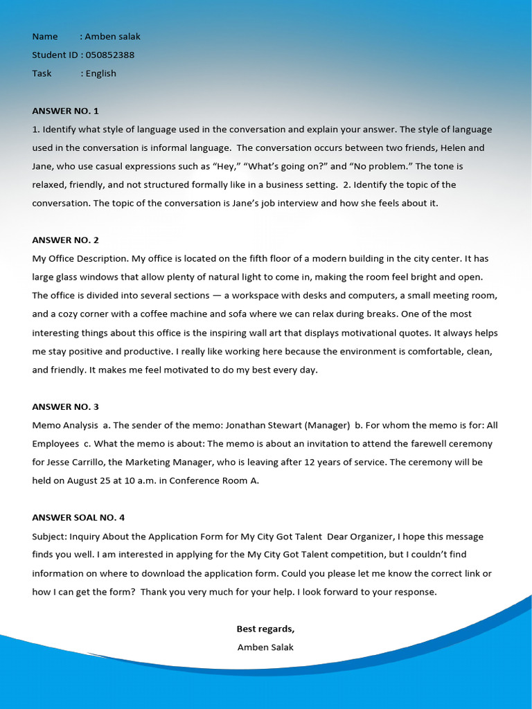 English Task 01 | PDF