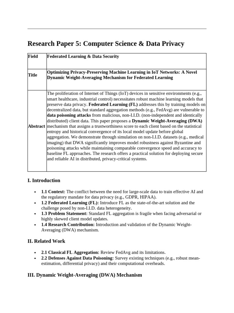 Dynamic Weight-Averaging in Federated Learning | PDF | Information ...