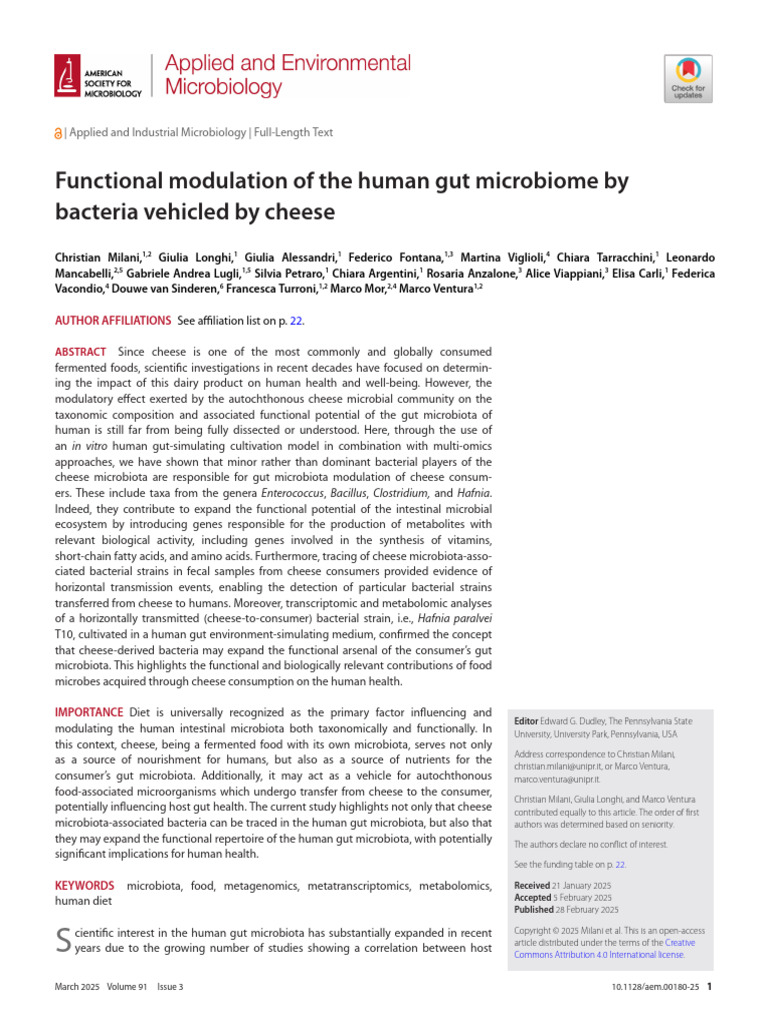Milani Et Al 2025 Functional Modulation of The Human Gut Microbiome by ...
