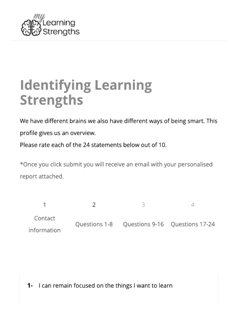 My Learning Strengths-1 | PDF