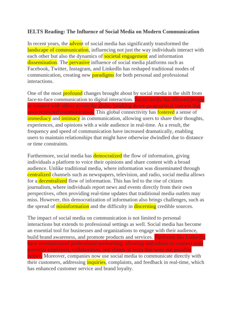 Social Media's Impact on Communication | PDF | Social Media | Popular ...