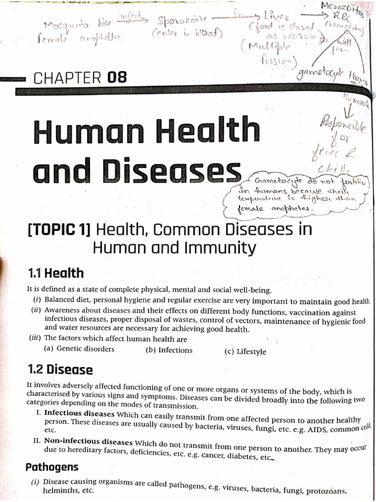 Notes Human Health and Diseases | PDF