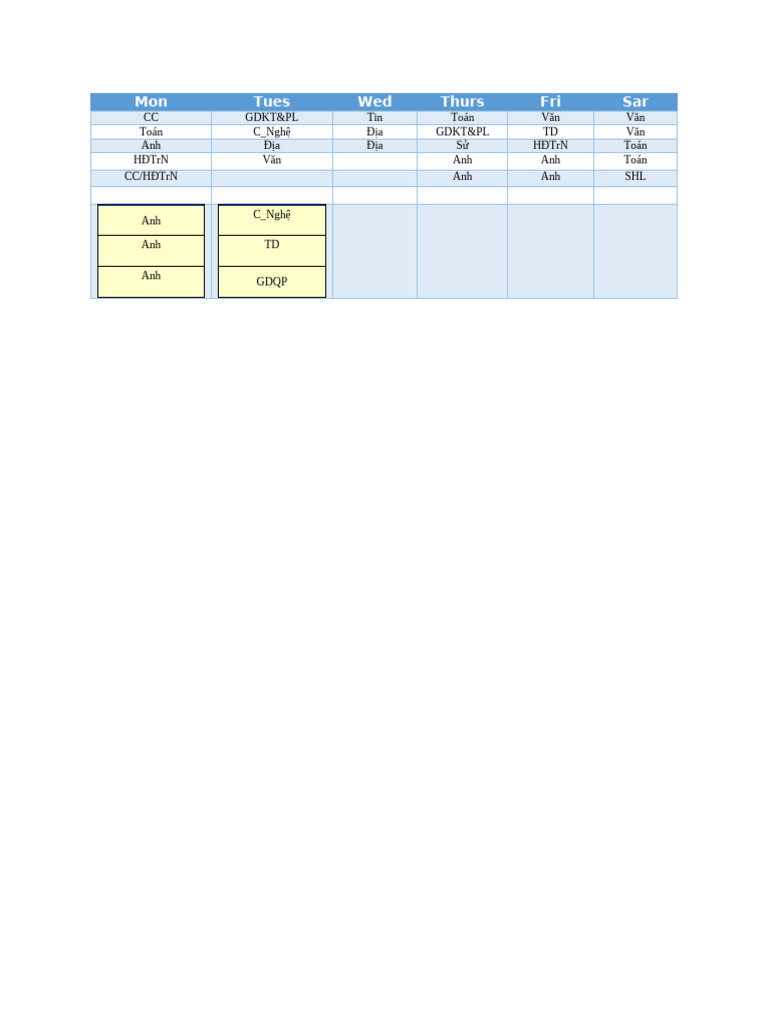 Time Table | PDF