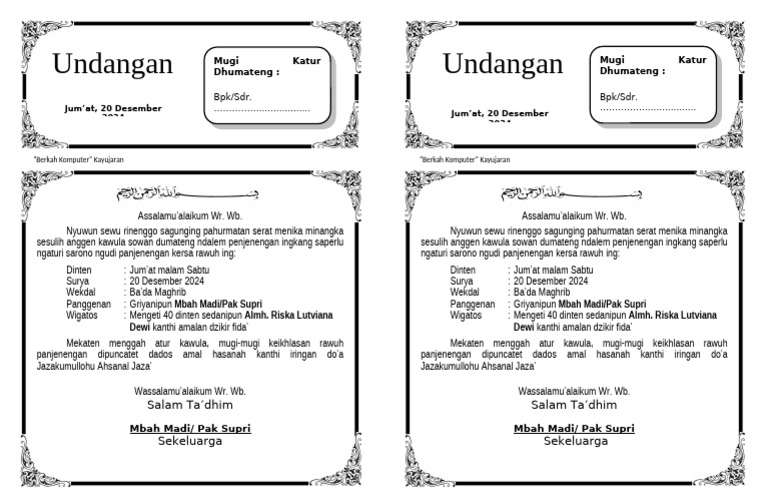 40 hari almh. dewi | PDF