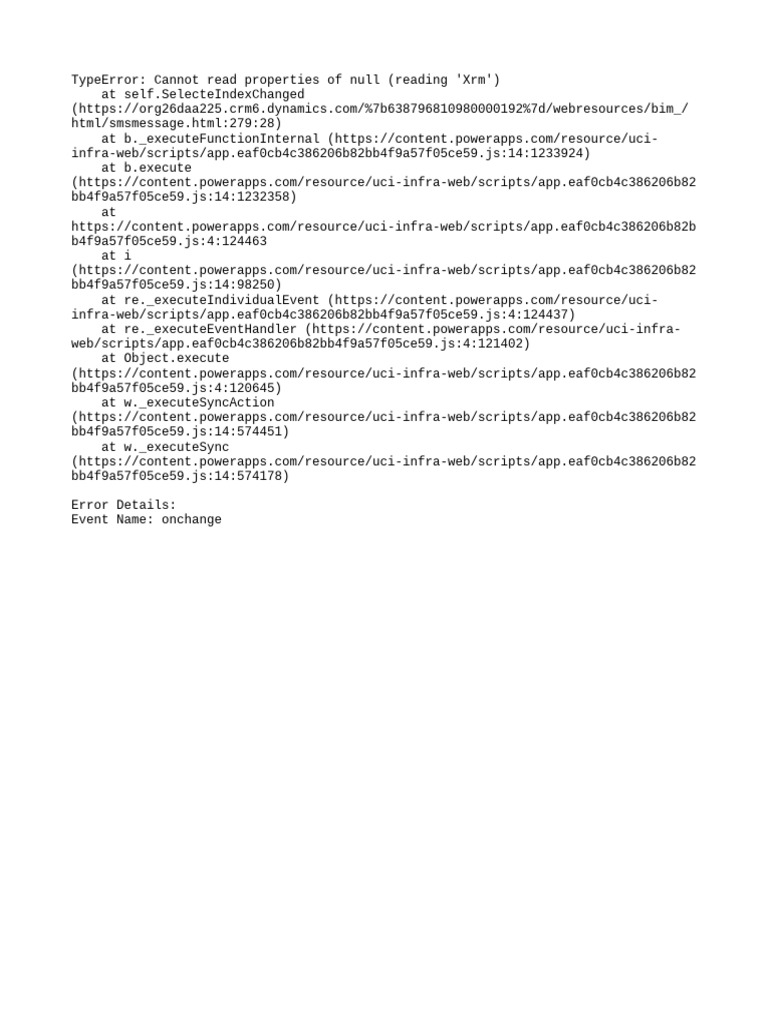 TypeError: Xrm Null Property Issue | PDF