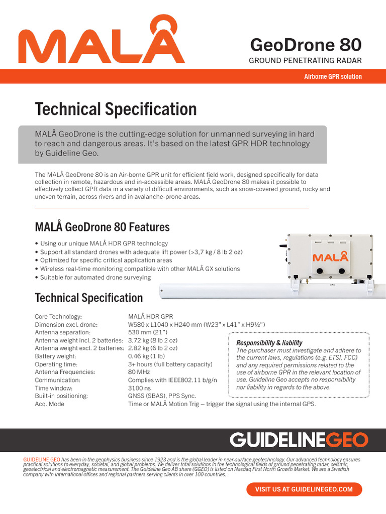 MALA GeoDrone 80 TechSpec 250519 | PDF | Electronics ...