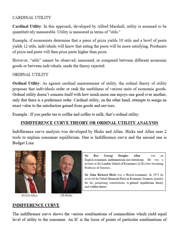 Indifference Curve Theory Explained | PDF | Utility | Microeconomics
