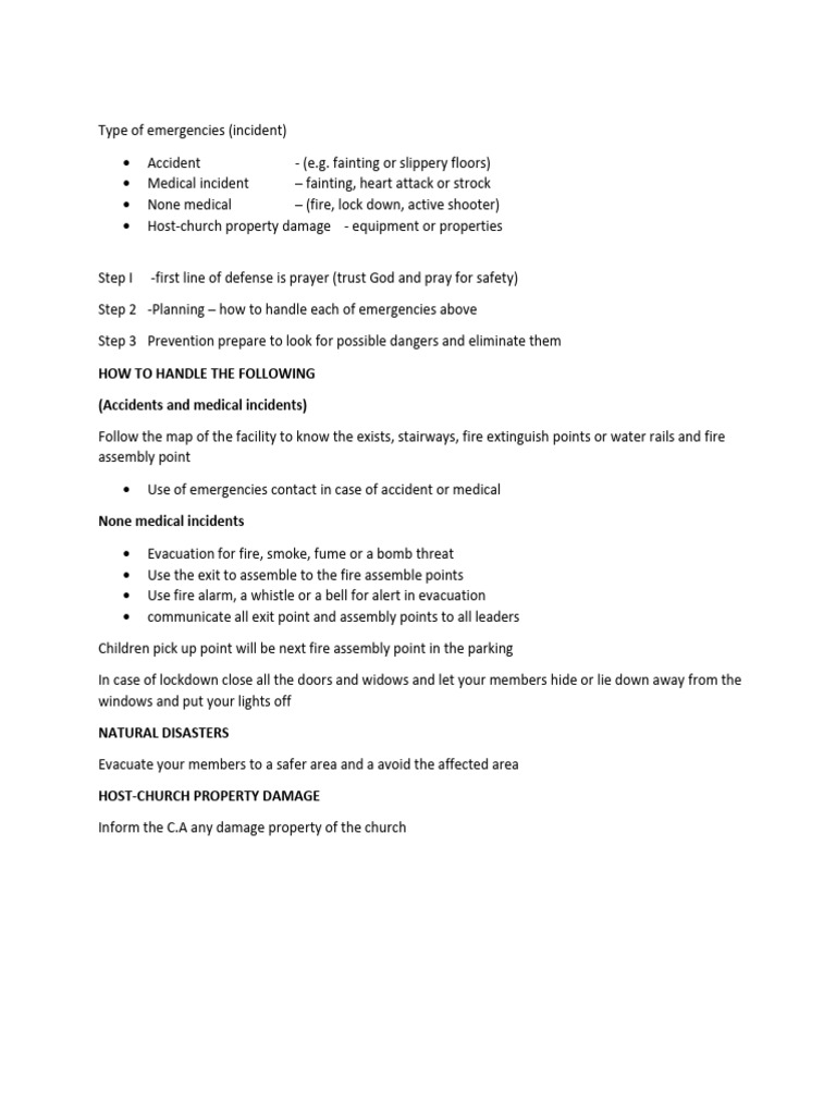 Emergency Response Plan Overview | PDF