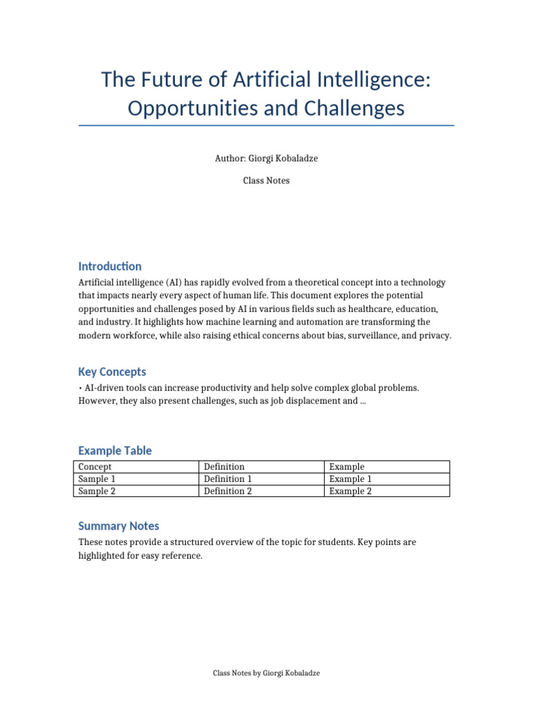AI Opportunities and Challenges Overview | PDF