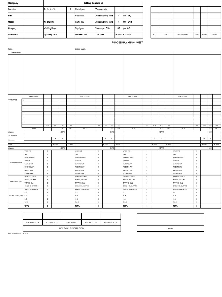 FM-CF-5 Process Planning Sheet | PDF | Tools | Metalworking