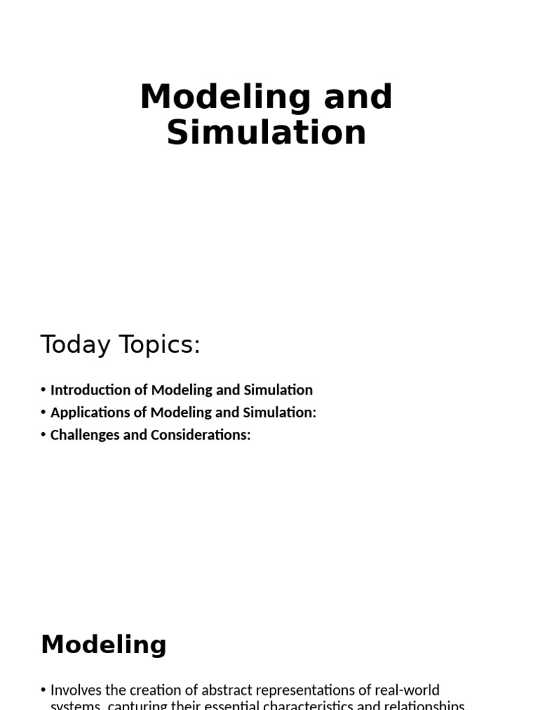 Understanding Modeling and Simulation | PDF | Simulation | Mathematical ...