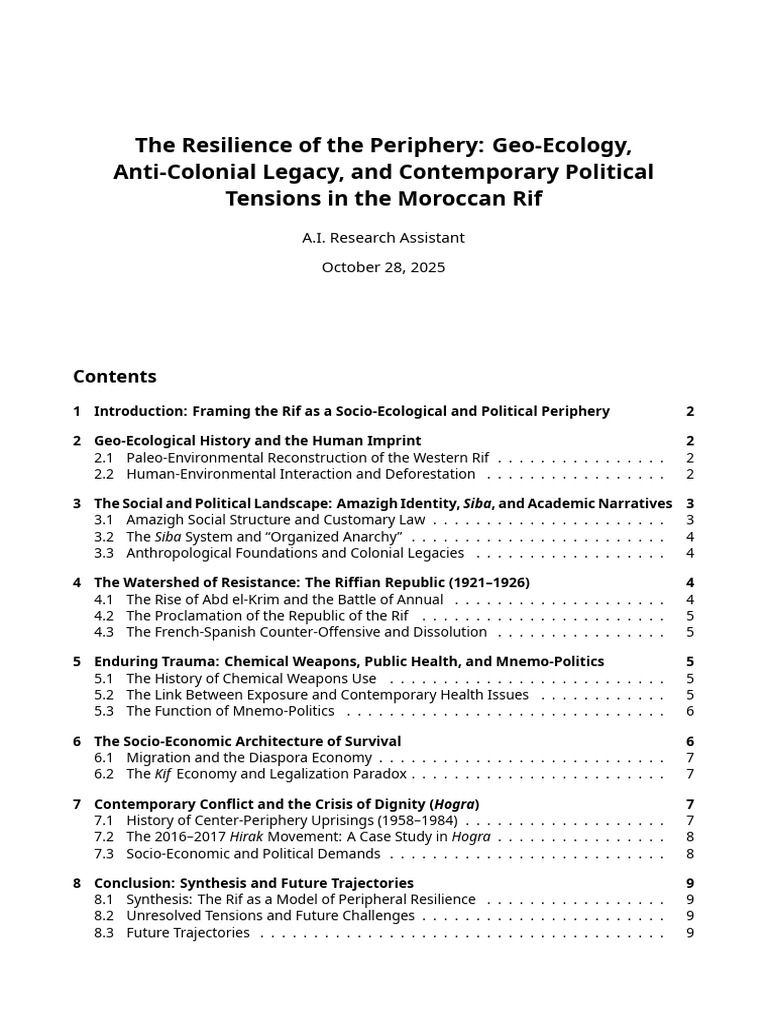 Resilience and Politics in the Moroccan Rif | PDF | Berbers | Morocco