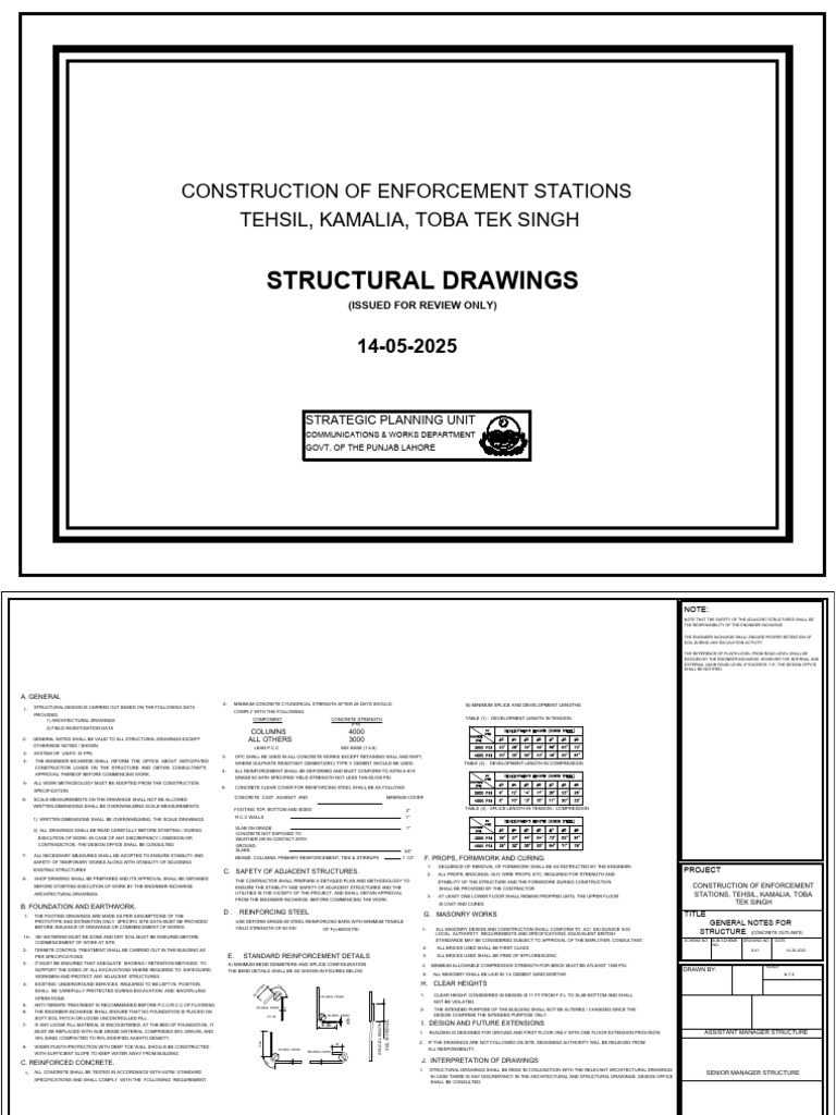 Enforcement Stations Construction Plans | PDF | Concrete | Masonry