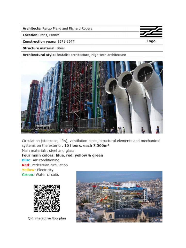 Centre Pompidou Structural Overview | PDF