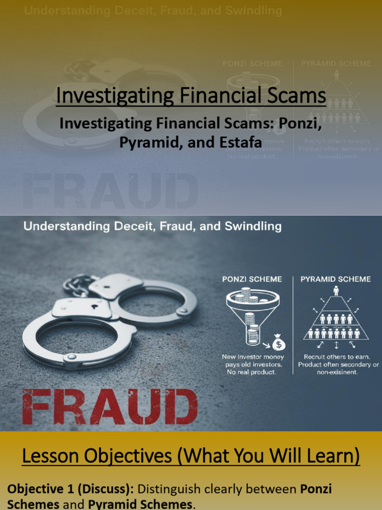 Understanding Financial Scams: Ponzi & Pyramid | PDF | Fraud | Ponzi Scheme