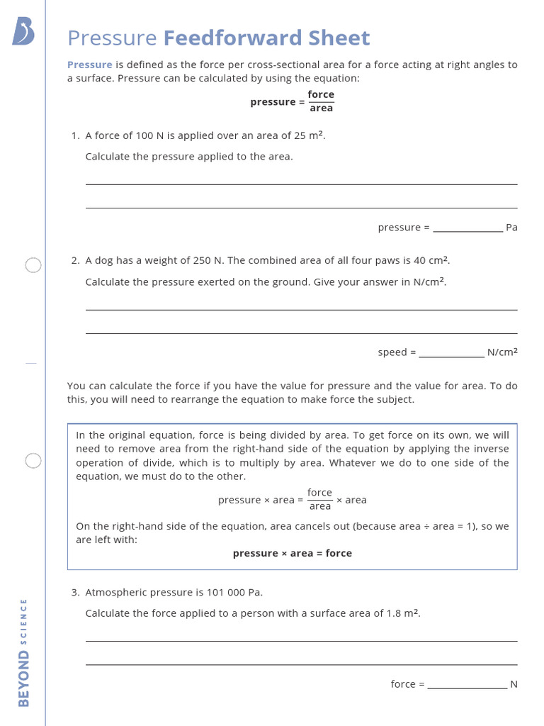 Pressure | PDF | Pressure | Force