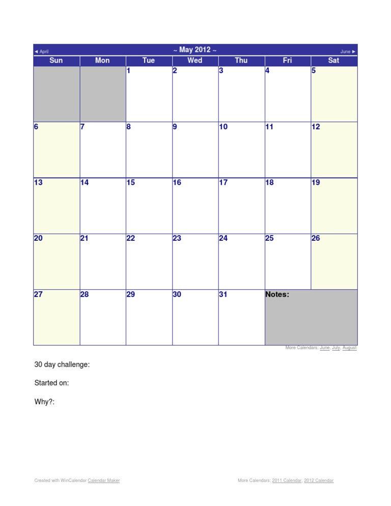 May 2012 Calendar | PDF