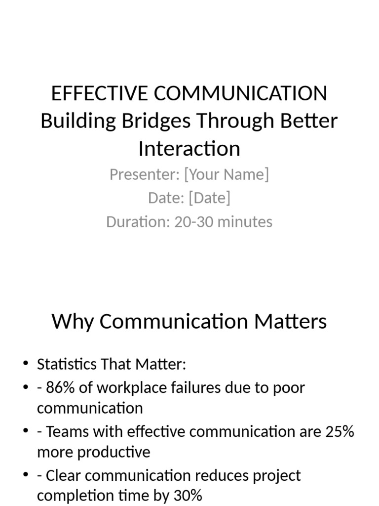 Mastering Effective Communication Skills | PDF