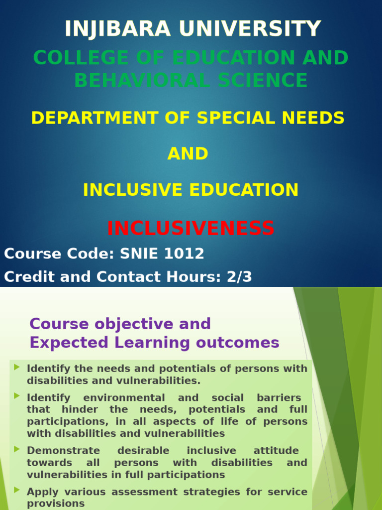 Incluciveness Chapter 1 Power Point | PDF | Learning Disability | Autism