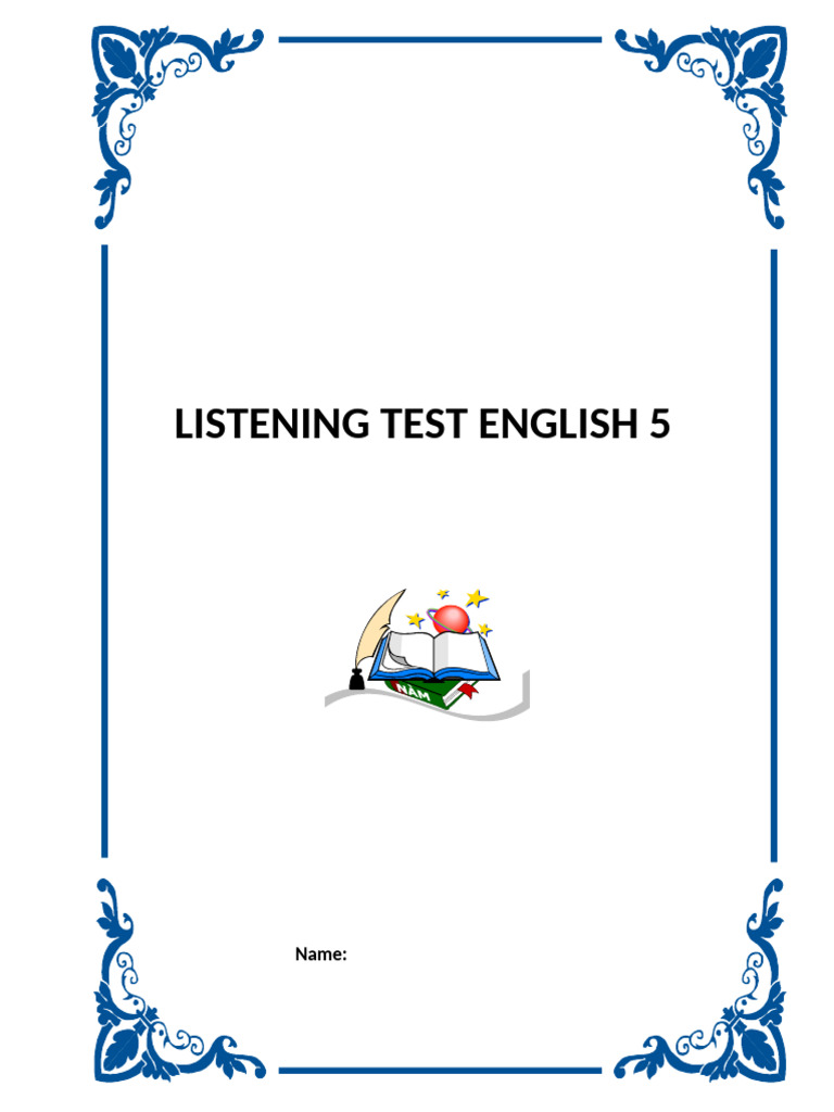 Practice English Listening Test 1 For A1 | PDF