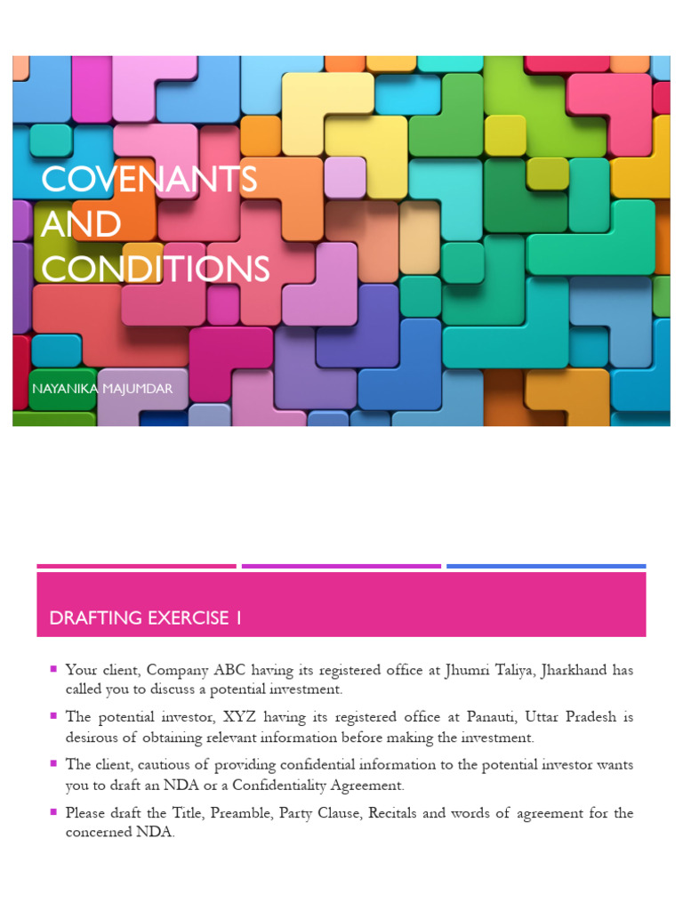 Covenants and Condititions | PDF | Non Disclosure Agreement | Covenant ...