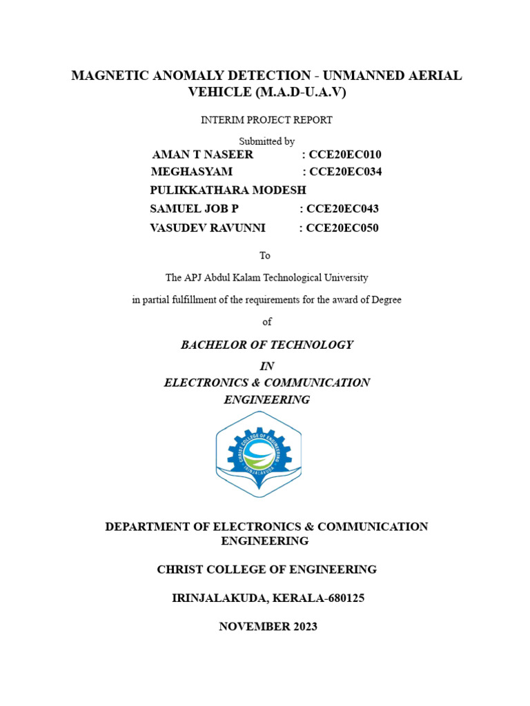 Magnetic Anomaly Detection UAV Report | PDF | Unmanned Aerial Vehicle ...