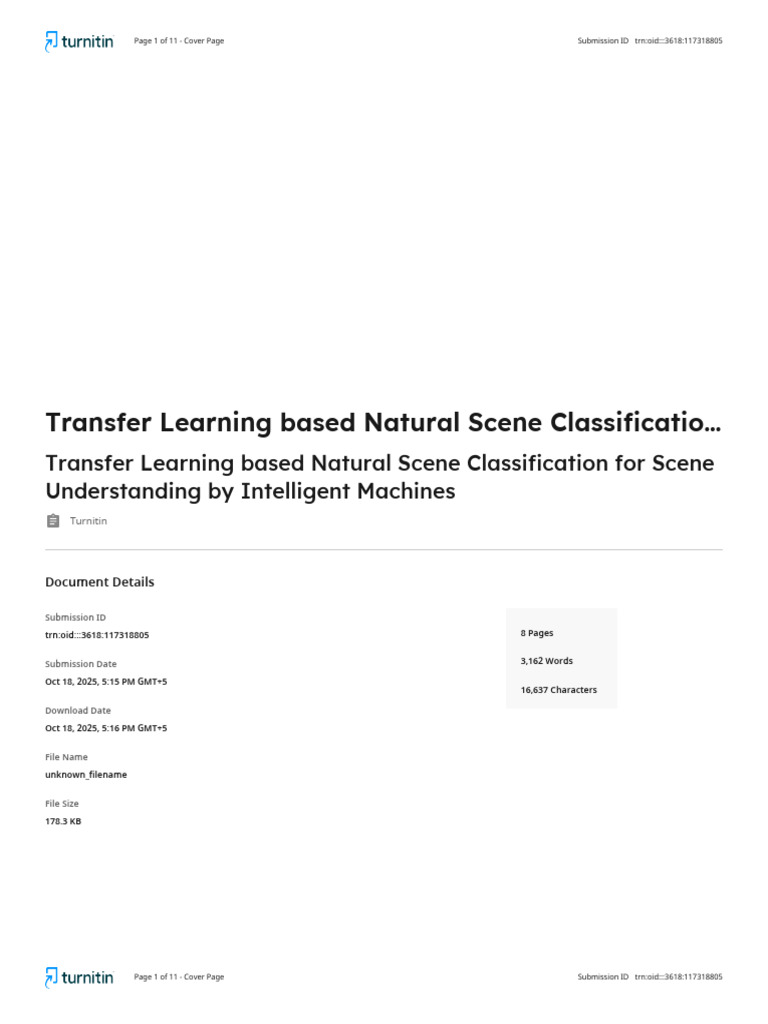 Transfer Learning for Scene Classification | PDF | Sensitivity And ...
