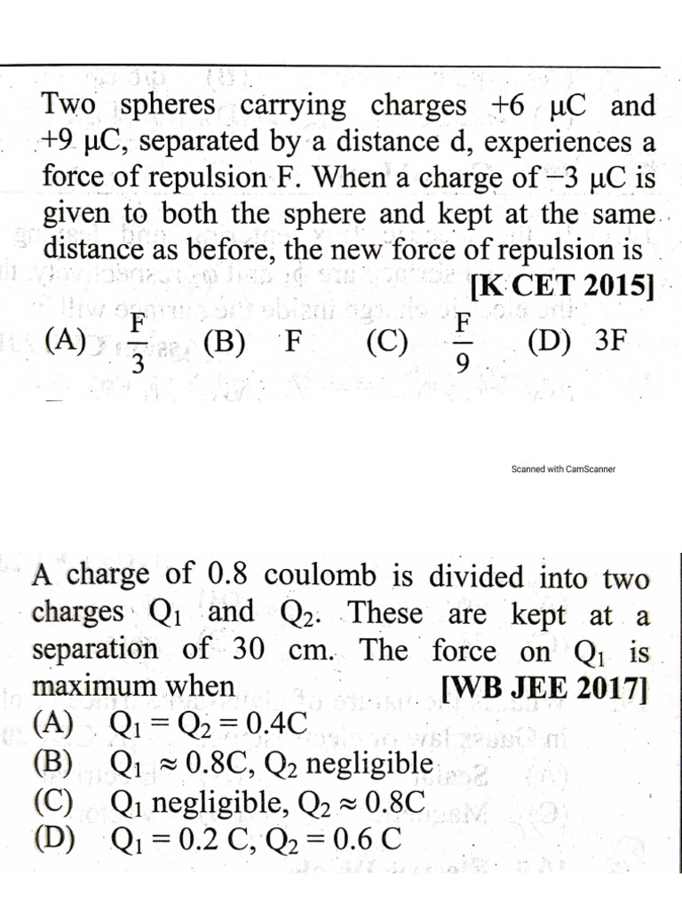 Electrostatics DPP | PDF