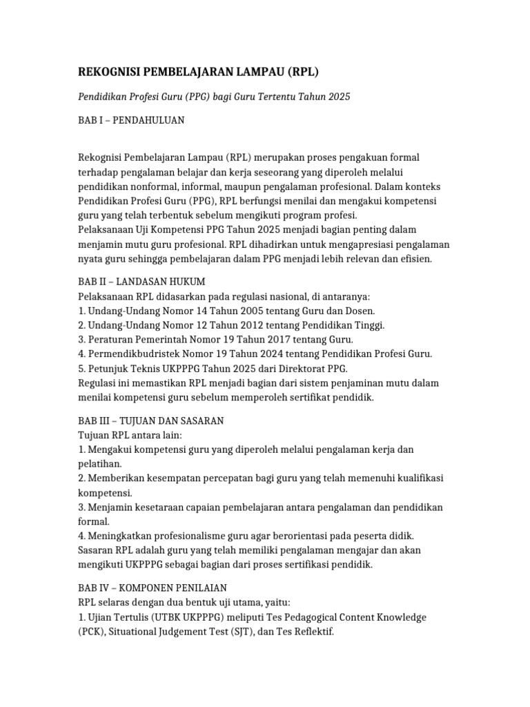 RPL PPG | PDF