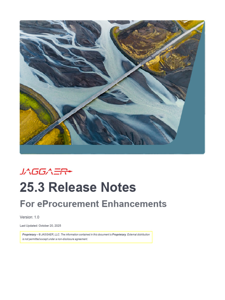 JAGGAER 25.3 eProcurement Release Notes | PDF | Proprietary Software | Html