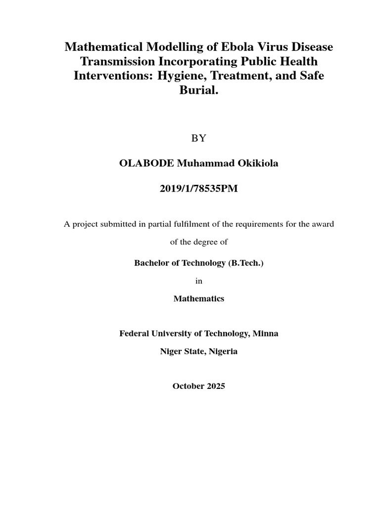 Ebola Virus Transmission Modeling Study | PDF | Infection | Public Health