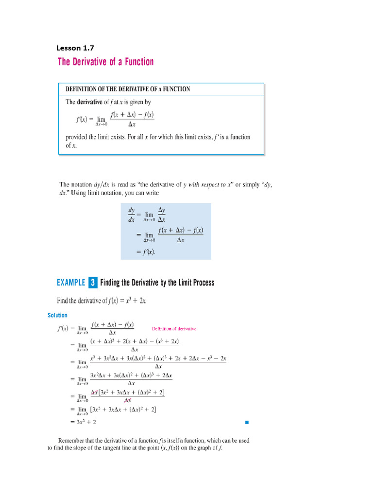 Derivative Calculations and Techniques | PDF