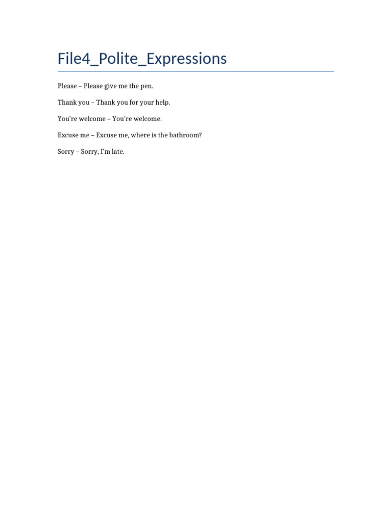 File4 Polite Expressions | PDF
