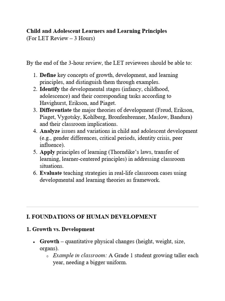Another. Child and Adolescent Learners and Learning Principles | PDF ...