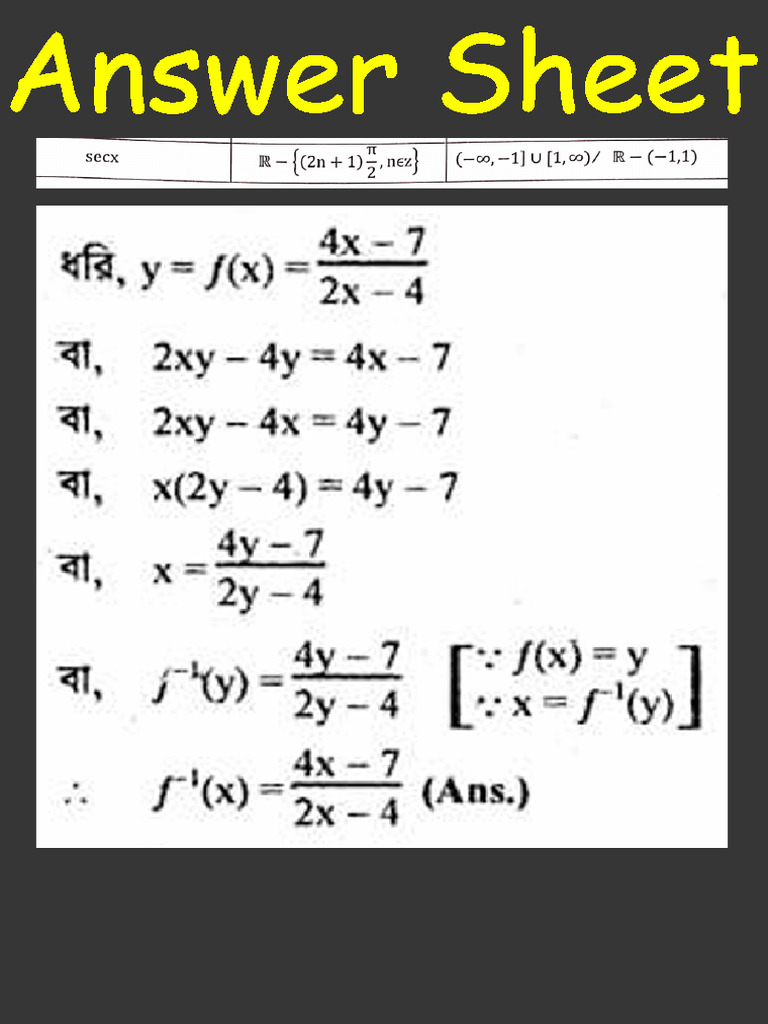 Answer Sheet | PDF