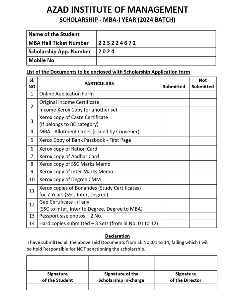 AIM-List of Documents To Be Submitted | PDF