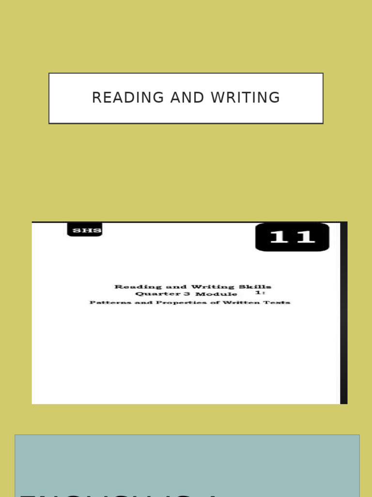 Reading and Writing 1st SL | PDF