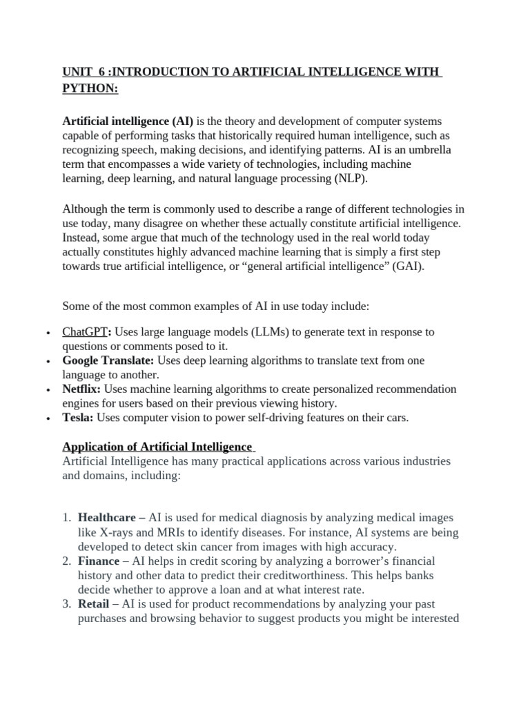 Introduction To Artificial Intelligence With Python | PDF | Artificial ...