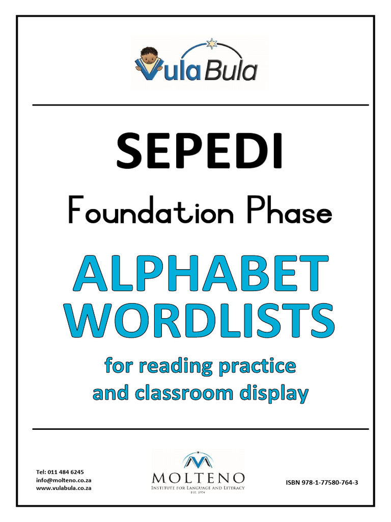 Sepedi Alphabet Word Lists | PDF