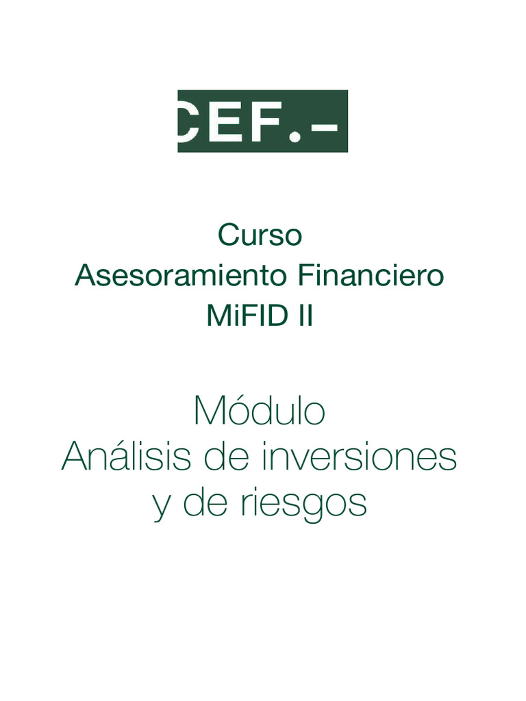 Análisis de Inversiones y Riesgos Financieros | PDF | Interés ...
