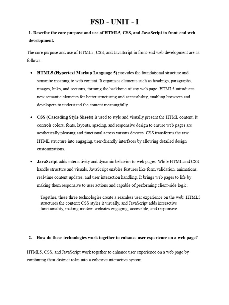 HTML5, CSS, JavaScript in Web Development | PDF | World Wide Web ...