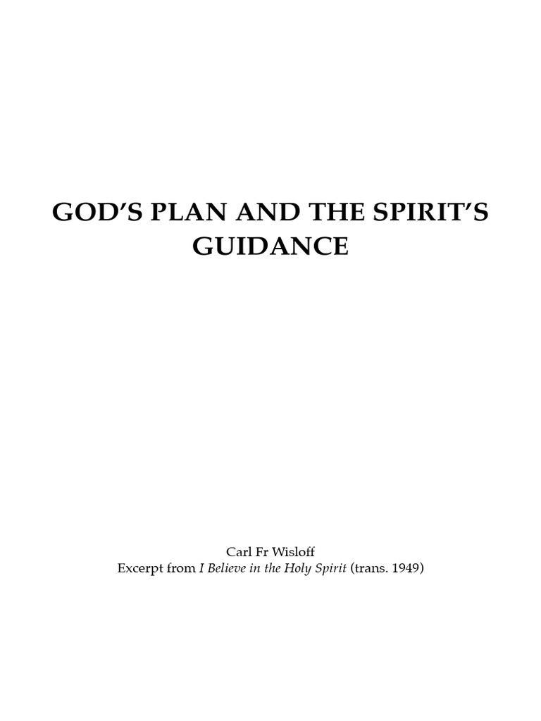 God's Plan and Spirit's Guidance | PDF | Jesus | Sin