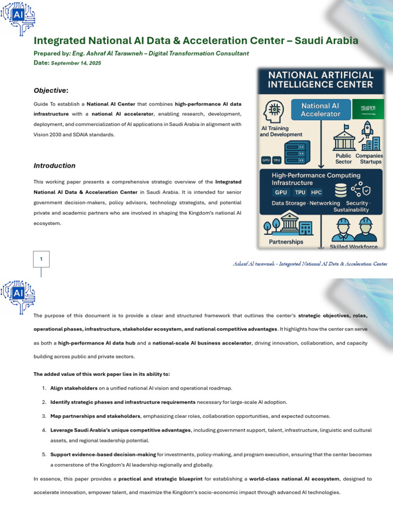 National AI Data Center Strategy | PDF | Artificial Intelligence ...