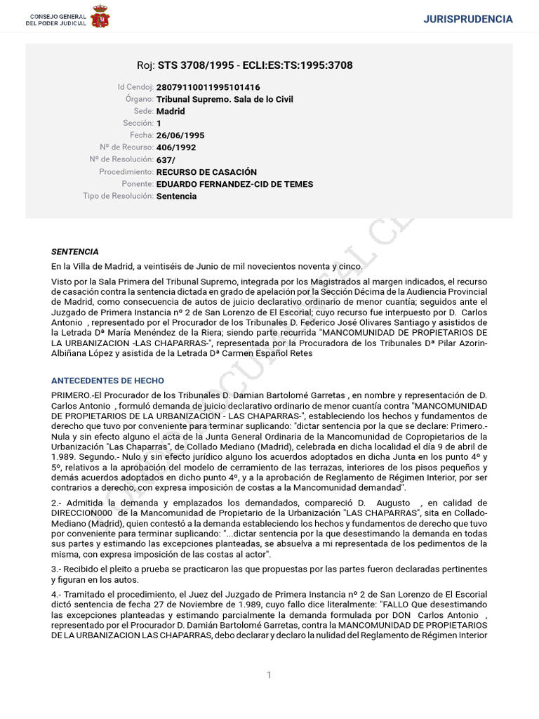 STS 26 Junio 1995 (RA 5115) | PDF | Sentencia (ley) | Caso de ley