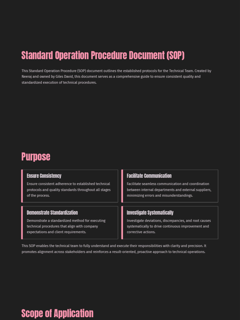 Technical SOP for Inspection Services | PDF