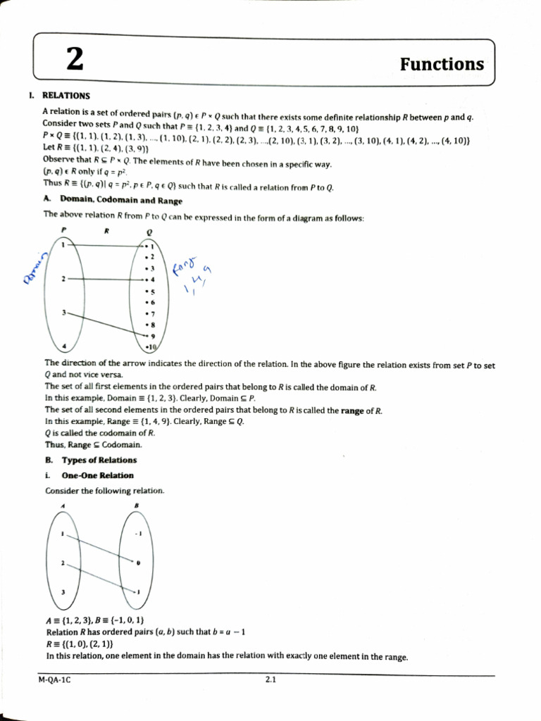 Relations and Functions Overview | PDF | Function (Mathematics ...